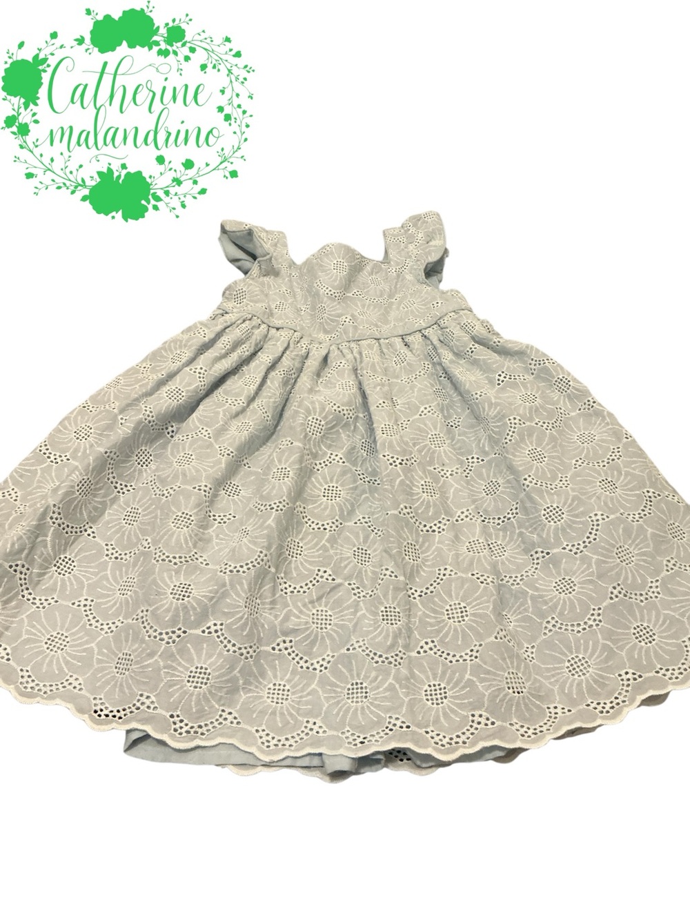 Catherine Malandrino Girls' Cream Eyelet Dress